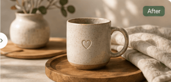 Ceramic mug after styling