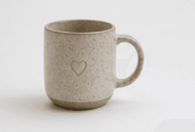 A ceramic mug on a simple background